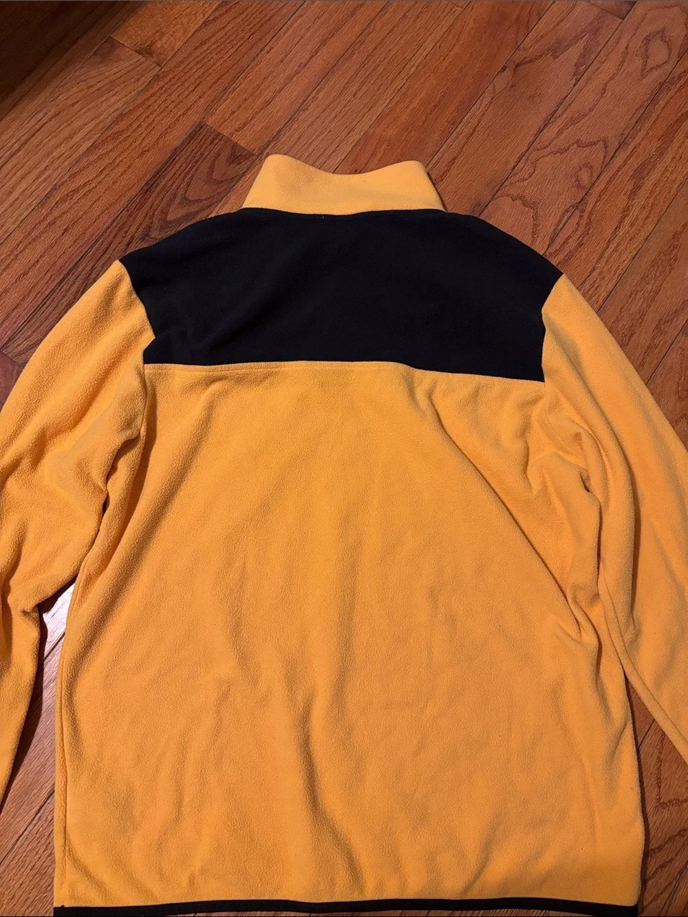 The North Face Men’s Yellow and Black Snap-Front Fleece Pullover